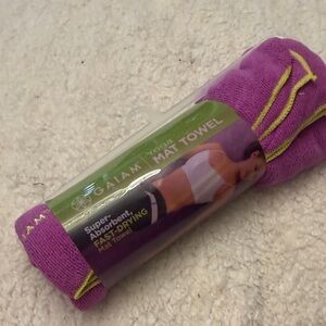 GAIAM Purple Yoga Mat Towel with Lime Accents